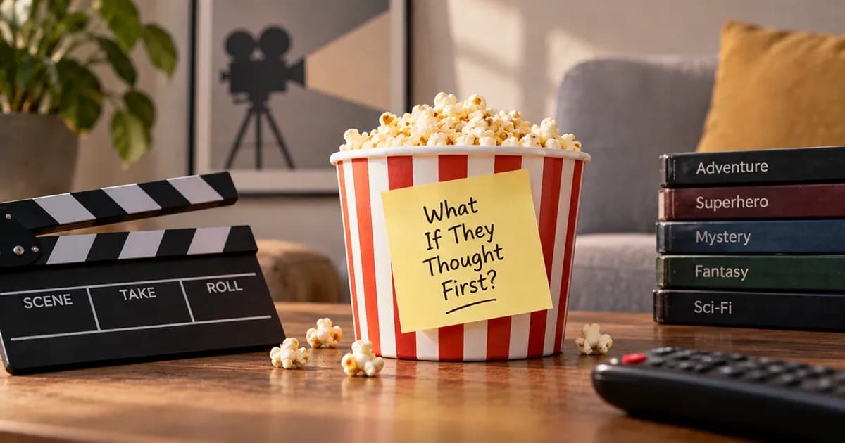 Funny illustration of movie characters solving problems instantly with common sense