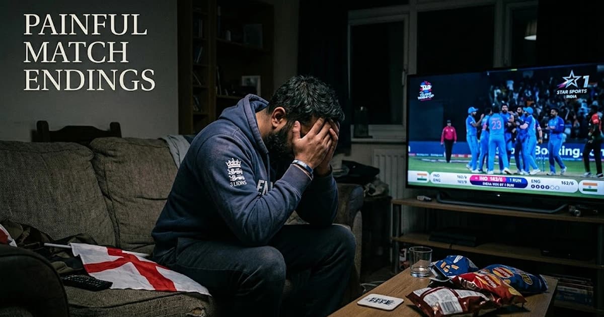 Heartbroken cricket fans reacting to a dramatic match ending